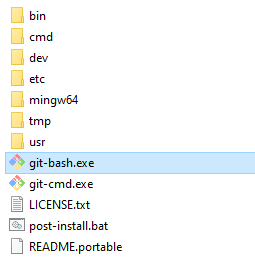 Git Bash executable