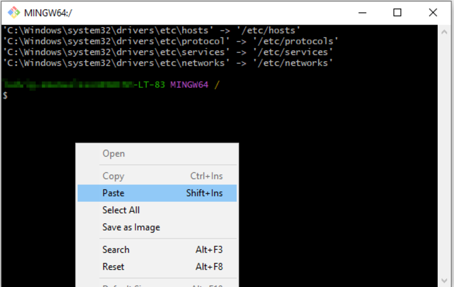 Command output